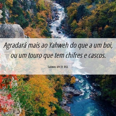 Picture 06 - Salmos 69:31 BSL - Agradará mais ao Yahweh do que a um boi, ou um - Bible Verse Picture