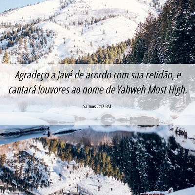 Picture 06 - Salmos 7:17 BSL - Agradeço a Javé de acordo com sua retidão, e - Bible Verse Picture