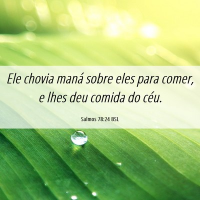 Picture 06 - Salmos 78:24 BSL - Ele chovia maná sobre eles para comer, e lhes - Bible Verse Picture