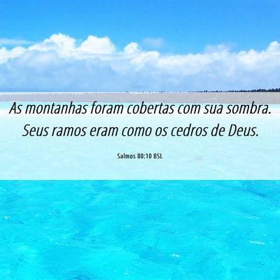 Picture 06 - Salmos 80:10 BSL - As montanhas foram cobertas com sua sombra. Seus - Bible Verse Picture