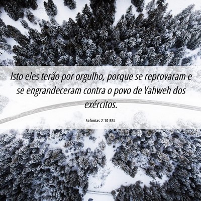 Picture 06 - Sofonias 2:10 BSL - Isto eles terão por orgulho, porque se - Bible Verse Picture