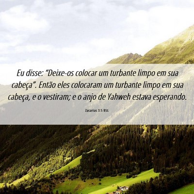 Picture 06 - Zacarias 3:5 BSL - Eu disse: “Deixe-os colocar um turbante limpo - Bible Verse Picture