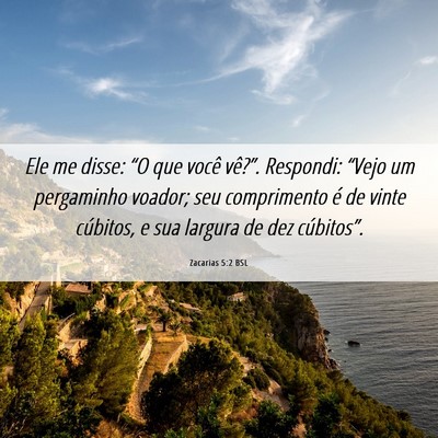 Picture 06 - Zacarias 5:2 BSL - Ele me disse: “O que você vê?”. Respondi: - Bible Verse Picture
