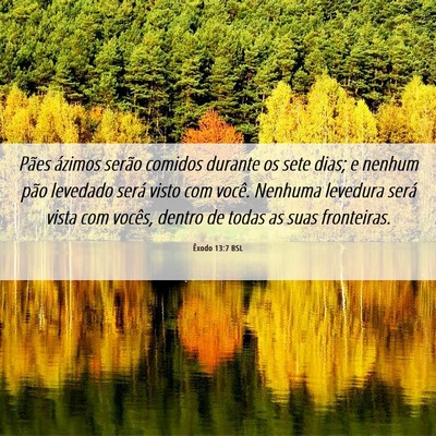 Picture 06 - Êxodo 13:7 BSL - Pães ázimos serão comidos durante os sete - Bible Verse Picture