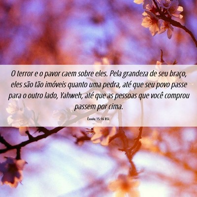 Picture 06 - Êxodo 15:16 BSL - O terror e o pavor caem sobre eles. Pela grandeza - Bible Verse Picture
