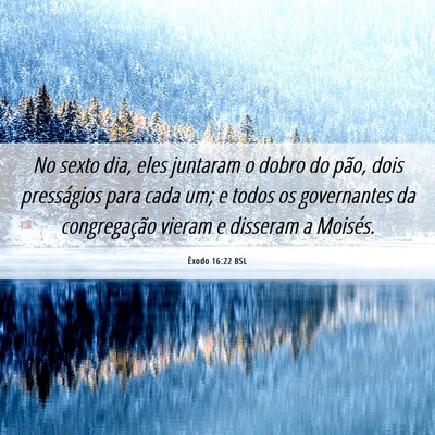 Picture 06 - Êxodo 16:22 BSL - No sexto dia, eles juntaram o dobro do pão, dois - Bible Verse Picture