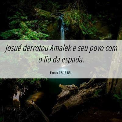 Picture 06 - Êxodo 17:13 BSL - Josué derrotou Amalek e seu povo com o fio da - Bible Verse Picture