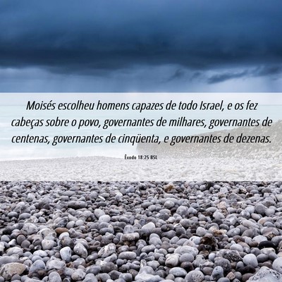 Picture 06 - Êxodo 18:25 BSL - Moisés escolheu homens capazes de todo Israel, e - Bible Verse Picture