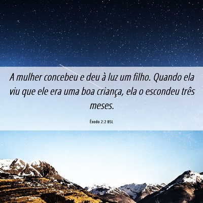 Picture 06 - Êxodo 2:2 BSL - A mulher concebeu e deu à luz um filho. Quando - Bible Verse Picture