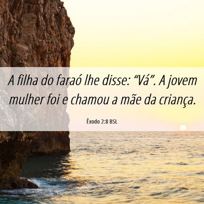 Picture 06 - Êxodo 2:8 BSL - A filha do faraó lhe disse: “Vá”. A jovem - Bible Verse Picture