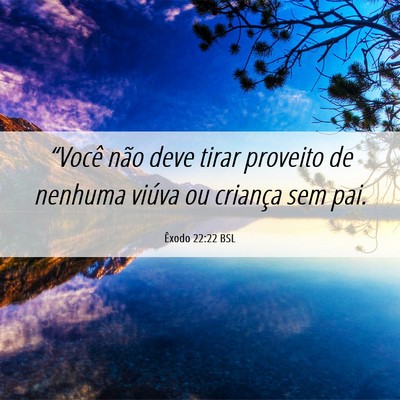 Picture 06 - Êxodo 22:22 BSL - “Você não deve tirar proveito de nenhuma - Bible Verse Picture