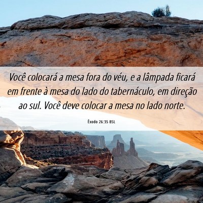 Picture 06 - Êxodo 26:35 BSL - Você colocará a mesa fora do véu, e a lâmpada - Bible Verse Picture