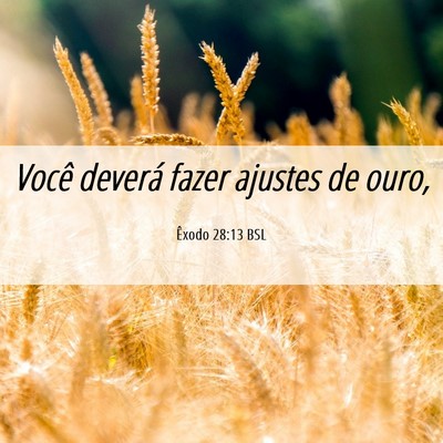 Picture 06 - Êxodo 28:13 BSL - Você deverá fazer ajustes de - Bible Verse Picture