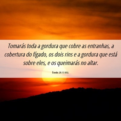 Picture 06 - Êxodo 29:13 BSL - Tomarás toda a gordura que cobre as entranhas, a - Bible Verse Picture