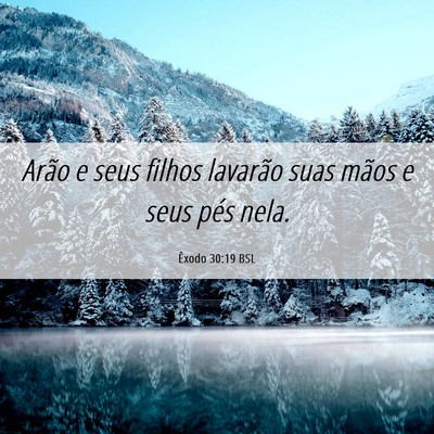Picture 06 - Êxodo 30:19 BSL - Arão e seus filhos lavarão suas mãos e seus - Bible Verse Picture