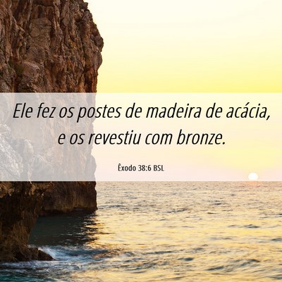 Picture 06 - Êxodo 38:6 BSL - Ele fez os postes de madeira de acácia, e os - Bible Verse Picture