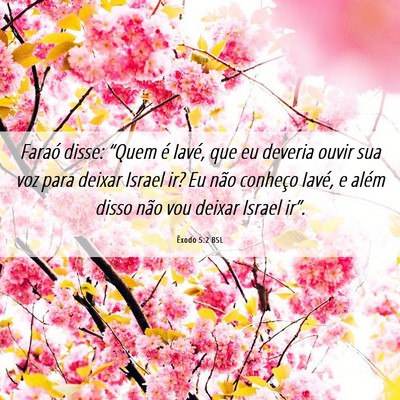 Picture 06 - Êxodo 5:2 BSL - Faraó disse: “Quem é Iavé, que eu deveria - Bible Verse Picture