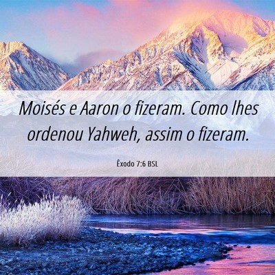Picture 06 - Êxodo 7:6 BSL - Moisés e Aaron o fizeram. Como lhes ordenou - Bible Verse Picture