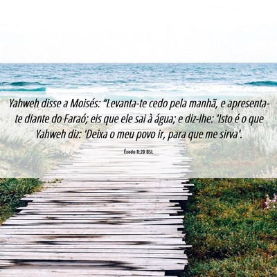 Picture 06 - Êxodo 8:20 BSL - Yahweh disse a Moisés: “Levanta-te cedo pela - Bible Verse Picture