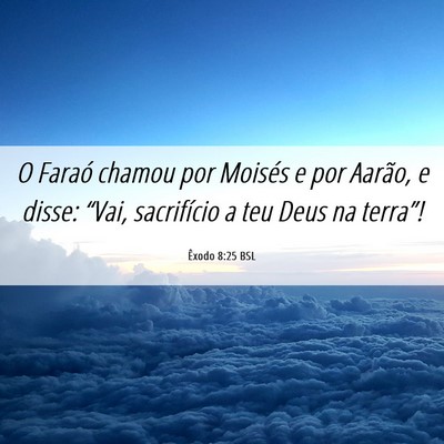 Picture 06 - Êxodo 8:25 BSL - O Faraó chamou por Moisés e por Aarão, e - Bible Verse Picture