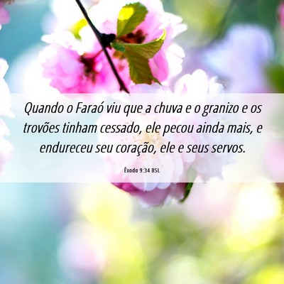 Picture 06 - Êxodo 9:34 BSL - Quando o Faraó viu que a chuva e o granizo e os - Bible Verse Picture
