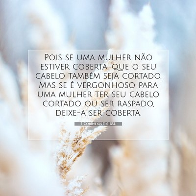 Picture 07 - 1 Coríntios 11:6 BSL - Pois se uma mulher não estiver coberta, que o - Bible Verse Picture