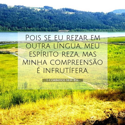Picture 07 - 1 Coríntios 14:14 BSL - Pois se eu rezar em outra língua, meu espírito - Bible Verse Picture