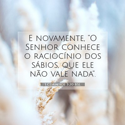 Picture 07 - 1 Coríntios 3:20 BSL - E novamente, “O Senhor conhece o raciocínio - Bible Verse Picture