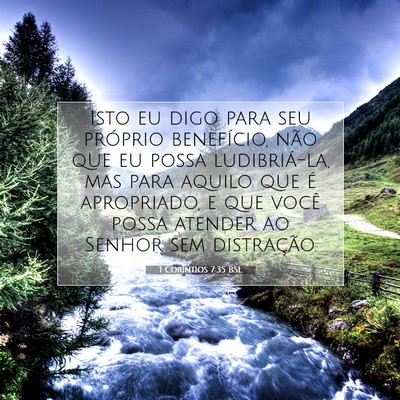 Picture 07 - 1 Coríntios 7:35 BSL - Isto eu digo para seu próprio benefício, não - Bible Verse Picture