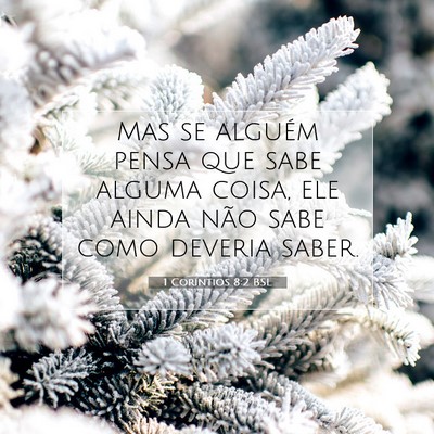 Picture 07 - 1 Coríntios 8:2 BSL - Mas se alguém pensa que sabe alguma coisa, ele - Bible Verse Picture
