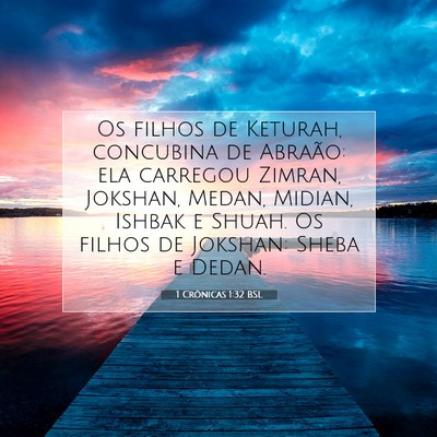 Picture 07 - 1 Crônicas 1:32 BSL - Os filhos de Keturah, concubina de Abraão: ela - Bible Verse Picture