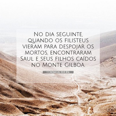Picture 07 - 1 Crônicas 10:8 BSL - No dia seguinte, quando os filisteus vieram para - Bible Verse Picture
