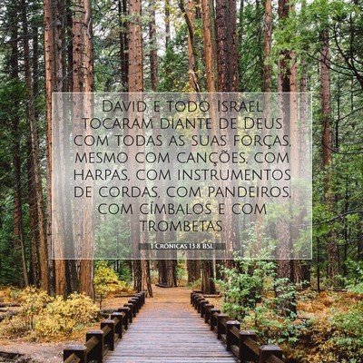 Picture 07 - 1 Crônicas 13:8 BSL - David e todo Israel tocaram diante de Deus com - Bible Verse Picture