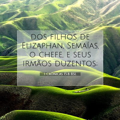 Picture 07 - 1 Crônicas 15:8 BSL - dos filhos de Elizaphan, Semaías, o chefe, e - Bible Verse Picture