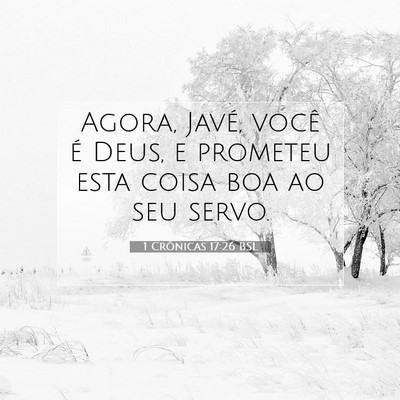 Picture 07 - 1 Crônicas 17:26 BSL - Agora, Javé, você é Deus, e prometeu esta - Bible Verse Picture
