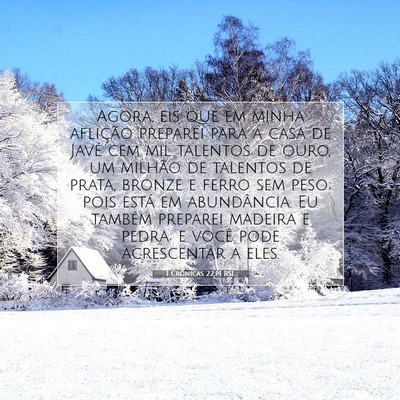 Picture 07 - 1 Crônicas 22:14 BSL - Agora, eis que em minha aflição preparei para a - Bible Verse Picture