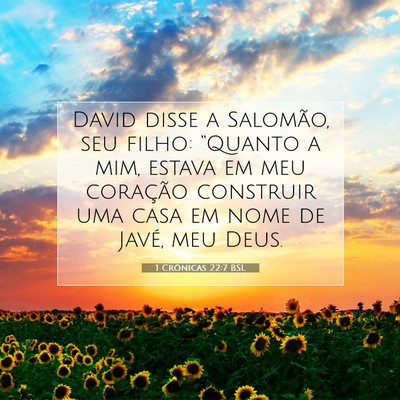 Picture 07 - 1 Crônicas 22:7 BSL - David disse a Salomão, seu filho: “Quanto a - Bible Verse Picture