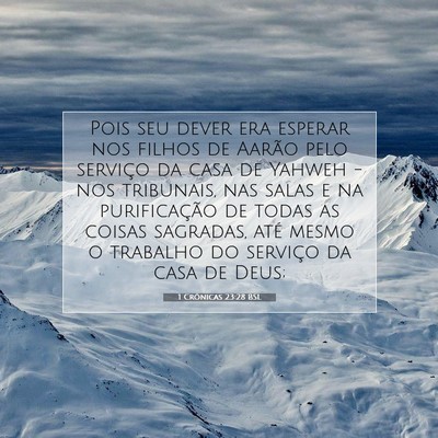 Picture 07 - 1 Crônicas 23:28 BSL - Pois seu dever era esperar nos filhos de Aarão - Bible Verse Picture