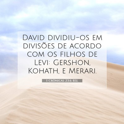 Picture 07 - 1 Crônicas 23:6 BSL - David dividiu-os em divisões de acordo com os - Bible Verse Picture