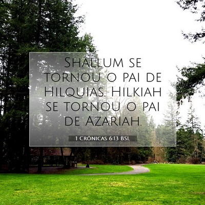 Picture 07 - 1 Crônicas 6:13 BSL - Shallum se tornou o pai de Hilquias. Hilkiah se - Bible Verse Picture
