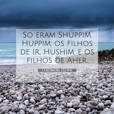 Picture 07 - 1 Crônicas 7:12 BSL - So eram Shuppim, Huppim, os filhos de Ir, Hushim, - Bible Verse Picture