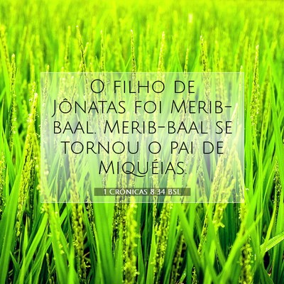 Picture 07 - 1 Crônicas 8:34 BSL - O filho de Jônatas foi Merib-baal. Merib-baal se - Bible Verse Picture