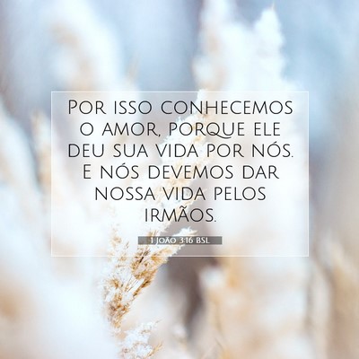 Picture 07 - 1 João 3:16 BSL - Por isso conhecemos o amor, porque ele deu sua - Bible Verse Picture
