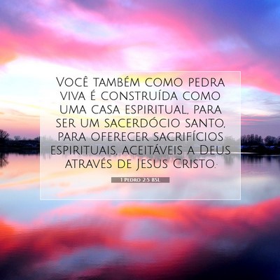 Picture 07 - 1 Pedro 2:5 BSL - Você também como pedra viva é construída como - Bible Verse Picture