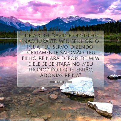 Picture 07 - 1 Reis 1:13 BSL - Ide ao rei David e dizei-lhe: 'Não juraste, meu - Bible Verse Picture