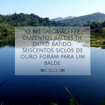 Picture 07 - 1 Reis 10:16 BSL - O rei Salomão fez duzentos baldes de ouro - Bible Verse Picture