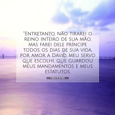 Picture 07 - 1 Reis 11:34 BSL - “'Entretanto, não tirarei o reino inteiro de - Bible Verse Picture