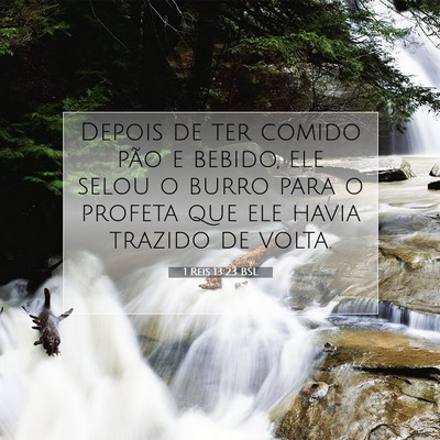 Picture 07 - 1 Reis 13:23 BSL - Depois de ter comido pão e bebido, ele selou o - Bible Verse Picture