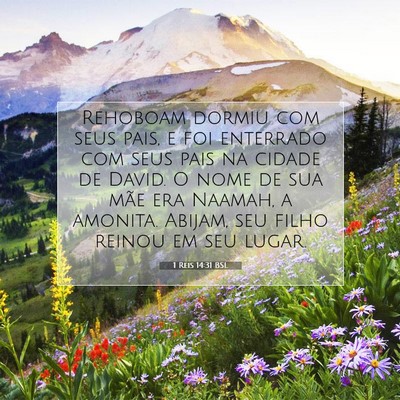Picture 07 - 1 Reis 14:31 BSL - Rehoboam dormiu com seus pais, e foi enterrado - Bible Verse Picture