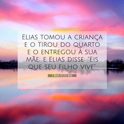 Picture 07 - 1 Reis 17:23 BSL - Elias tomou a criança e o tirou do quarto e o - Bible Verse Picture